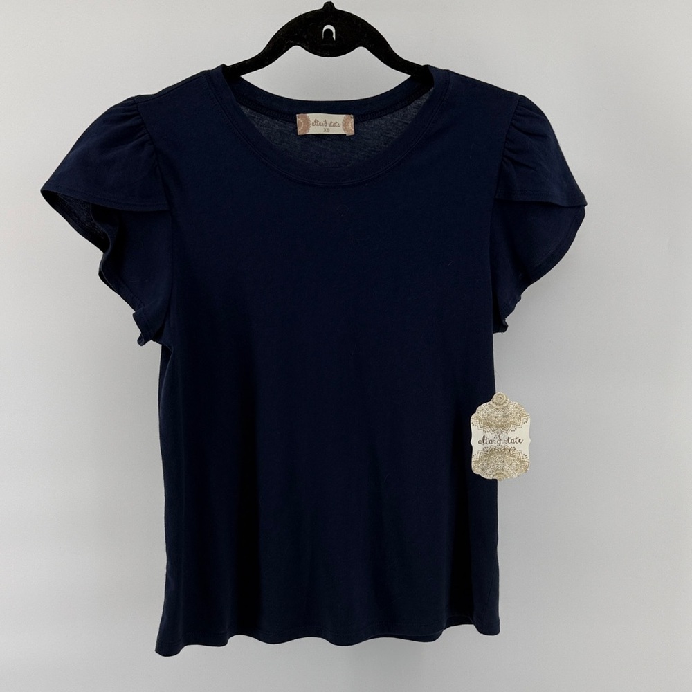 Altar'd State Tulip Sleeve Tee in Navy